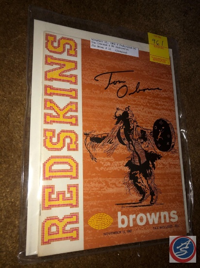 November 12, 1961 Washington vs Cleveland NFL program signed by Tom Osborne who played for