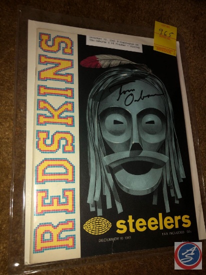 December 10, 1961 Washington vs Pittsburgh NFL Program Signed by Tom Osborne who Played for