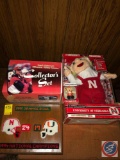 Coach Osborne's Milestone Victory Glasses Collector's Set, 1995 Nebraska Orange Bowl Hand Woven Wood