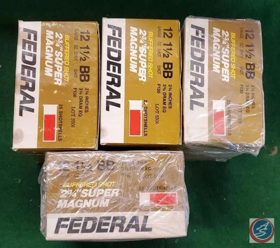 (4) Boxes Federal Super Magnum 12 ga bb shot
