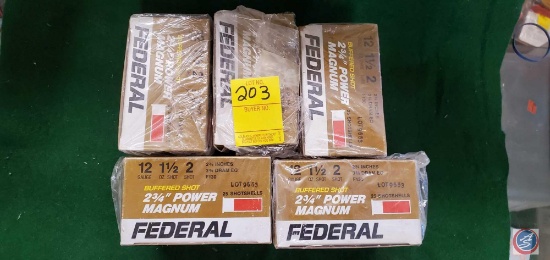 (5) Boxes Federal Buffered Shot 12 ga shells