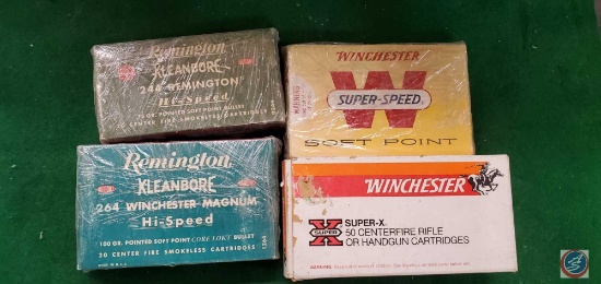 Winchester 38-40 box, Remington Klean Bore 244, Remington Kleanbore 264, Winchester 264