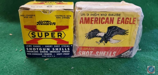 Western Super 8X 1/2 oz. 6 Shot shells, American Eagle 25 3 inch 410 shells box