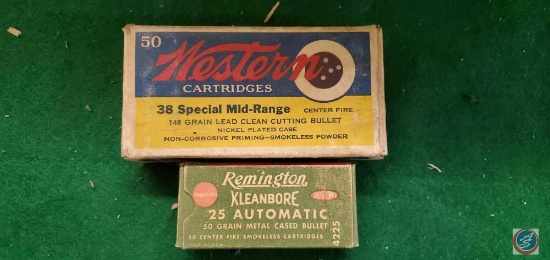 Remington Cleanbore 25 Automatic 50 grain bullets, Western 38 Special mid Range bullets