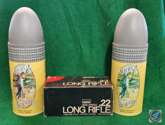 (2) Remington UMC350 high velocity 22 LR cartridges, (10 Wards 22 long rifle high-speed 22's full