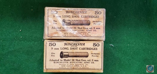 (2) Winchester 9Mm Long Shot Cartridge Boxes, Full