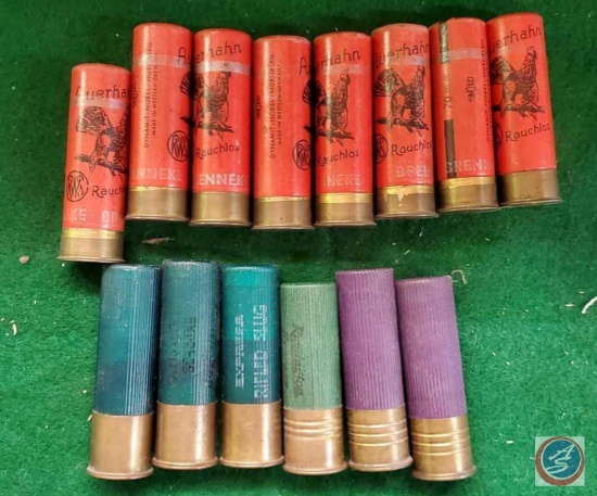 Aurhann slug load shells (8), Remington Express Green (4)Federal Hi Power 2