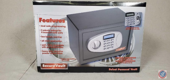 Secure Vault Electronic Gun Safe 11 x 7.25 x 8 interior Dimensions. New in Box