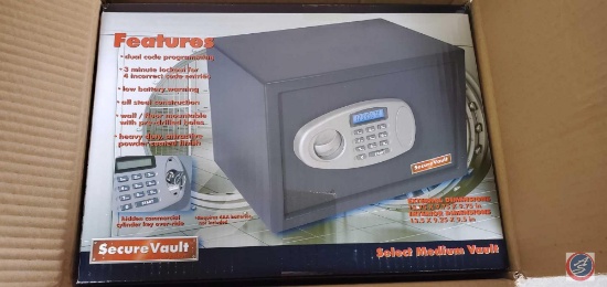 Secure Vault Electronic Gun Safe 13.5 x 9.25 x 9.5 interior Dimensions. New in Box