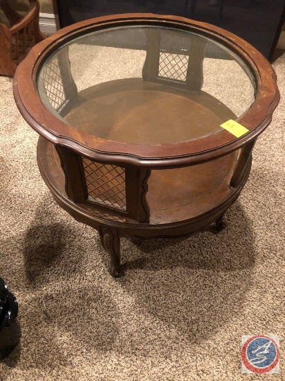 Round End Table Measuring 26" X 24"