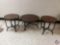 {{3X$BID}} (3) Round Ornate Inlaid Wood Tables (2) Measures 24