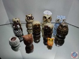Owl Figures including a few Votives and Candle Holders