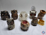 Vintage owl votive and candleholder lot