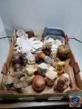 Mixed Lot of Owl Collectible Figures and Statues, Mostly Ceramic and Unpainted Plaster
