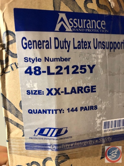 General Duty Unsupported Latex Gloves Size 2XL Style No. 48-L2125Y Yellow (13 cases of 144pr)