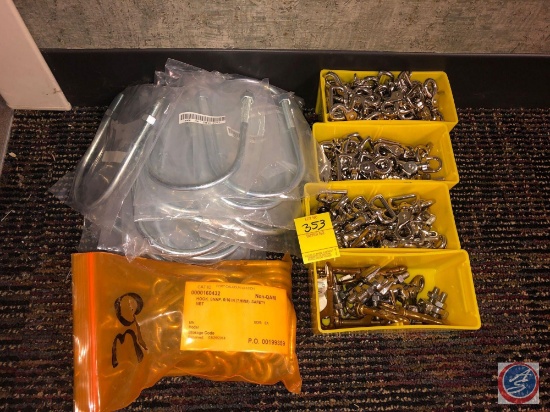 (32) 3/4" SS 316 Safety Swivel Hook/Snap (8) #8 Cable Binders (30) 5/16" Zinc Snap Hook (25) 3/8"x6"
