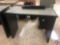 Salon Desk w/ One Cabinet Measuring 38'' x 18'' x 29'' {{GLASS OVERLAY IS CRACKED}}