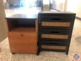 Rolling File Cabinet w/ One Drawer Measuring 15 1/2'' x 14 1/2'' x 22'', Three Drawer Storage