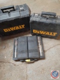 DeWalt Case (One Large and One Medium), Dewalt Battery Pack Model No. DW9116, Ryobi Bit Set