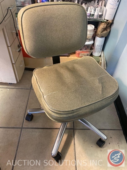 Desk Chairs on Casters (2), Folding Chair with Cushion