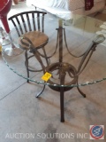 Metal and Glass High Top Table Measuring 36