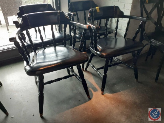 {{4X$BID}} (4) Spindle Back Dining Chairs w/ Nailhead Accents