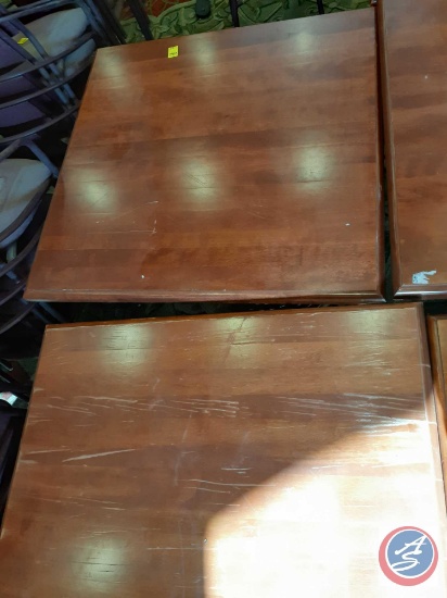 {{2X$Bid}} Wood Goods 42'' X 42'' X 32'' Square Tables (2)