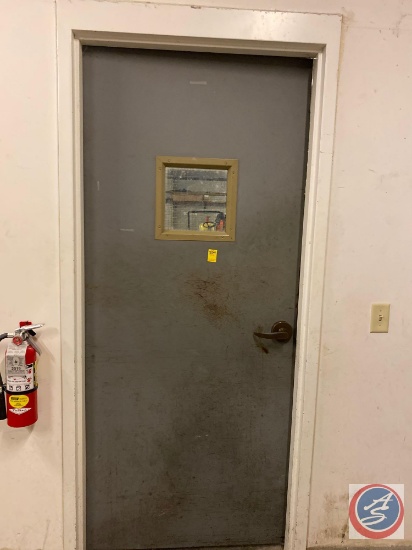 Garage Door and Components, Drop Lighting Fixtures and (2) Entry Doors with Frames {{BUYER MUST