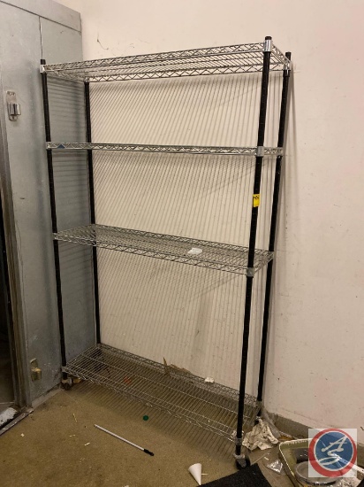 Wire Shelving Unit Measuring 47'' X 14'' X 77.5''