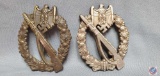 German WWII Army Silver Infantry Assault Badge. The front shows a Mauser rifle in the center with a