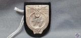 German WWII Waffen SS 1933 Frankfurt Gruppe West Badge. The front shows a German eagle clutching a