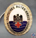 German WWII Red Cross DRK Water Rescue Service Breast Badge. Measures 1 15/16