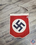 German World War II Political Swastika Officers Desk Banner Flag. Measures 6 1/8