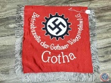 German WWII DAF Labor Front Swastika Trumpet Banner. Measures 20 3/4