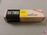 Shrade Old Timer Orange Handle Knife w/Sheath , New in Box (NOS)