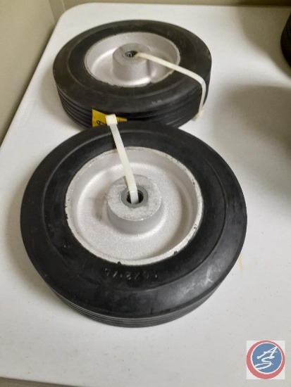 (2) 10 x 2.75 solid rubber tires on wheels.
