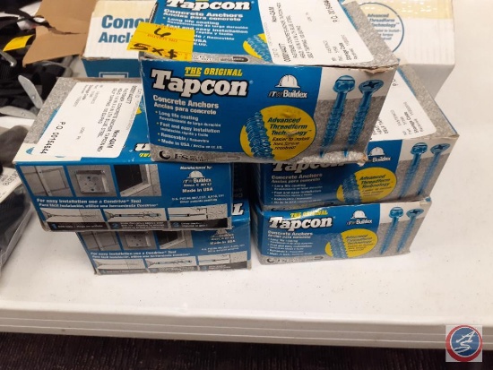 (5 times the money) (5) boxes of Tapcon 1/4 x 4 self tapping concrete screws