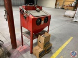 Central Pneumatic Sand Blast Cabinet and 2.5 boxes of Walnut Shell Media