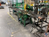 Haberle HL4 Cold Cut Saw with 10 foot infeed conveyor, 8 foot manual material stop and 38 spare