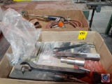 Assorted Washers, Pry Bar, In-House Fabiricated Clamp, Wrenches, Acetylene Torch with Guage and More