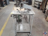 Dayton Machine tool lamp, exit sign, column mount and table on casters