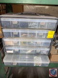 Hardware organizer with machine screws, sheet metal screws and set screws of assorted sizes.