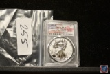 2019-W PCGS PR70 Silver Eagle Enhanced Rev PR Pride of Two Nation,s, US Set First Day of Issue