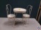 Doll ice cream parlor set two chairs one table