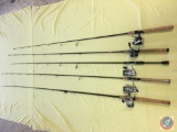 (5) Rod and Reel Combos: Abu Garcia Ambassadeur 6500CL on Berkley Lightning 7' Rod, Mitchell Avocet