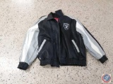In Oakland Raiders vinyl jacket well worn size 2 XL