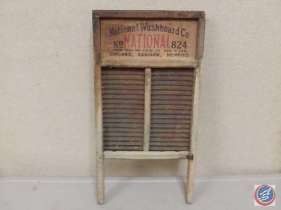 Antique National Washboard Co. Washboard Marked No. 824
