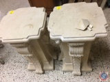 {{2X$BID}} Decorative Plaster Column Pedestal / Plant Stand (Base has chipped piece) 33