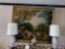 Large Needlepoint Wall Hanging 65'' x 56'', Two Hand-Painted Lamps, One Vintage Lamp with Flume