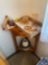 Small Corner Shelf with Small Drawer, Miniature Rocking Chair, Spinning Wheel and Table and Chairs,